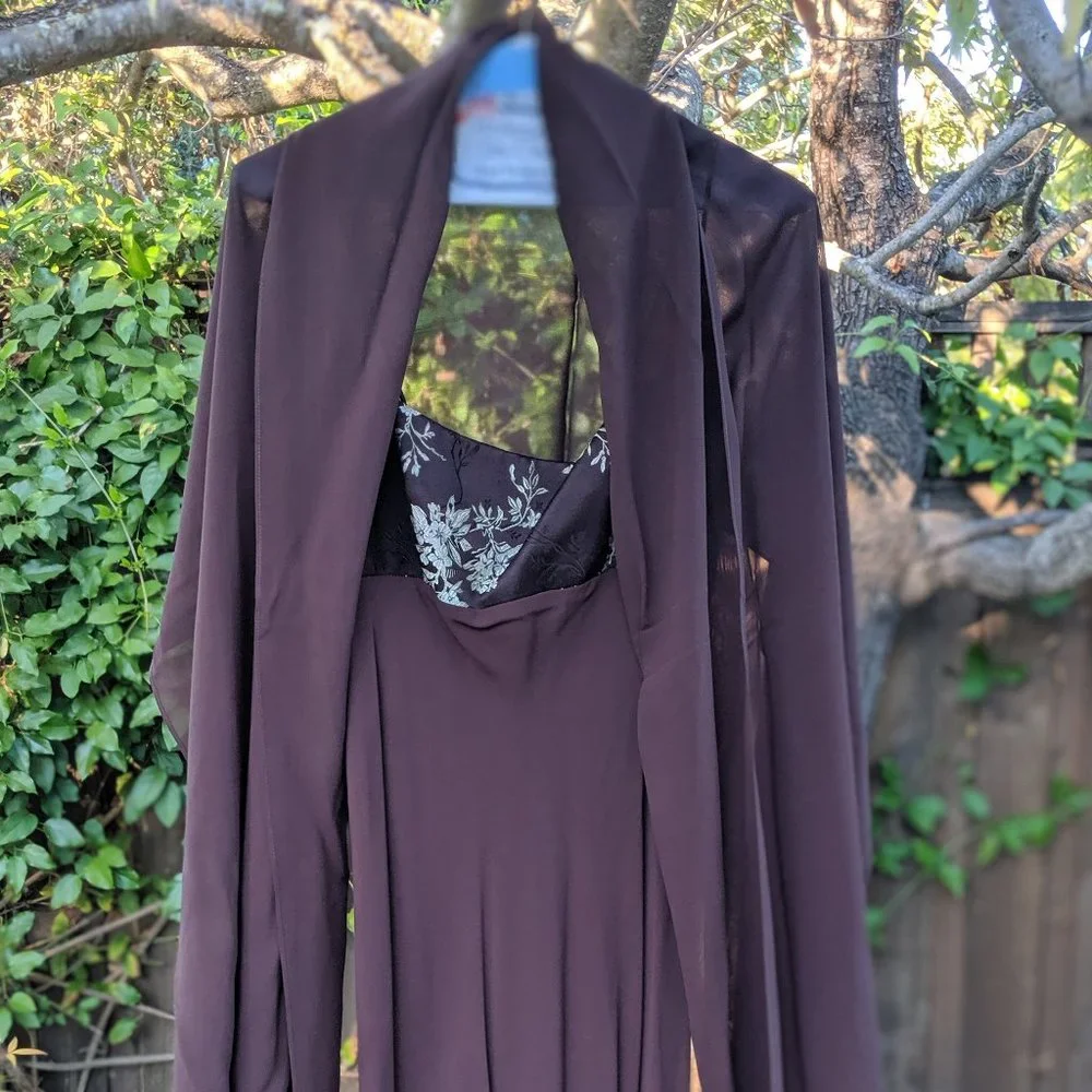 VINTAGE Odessa Silk Gown in Chocolate - Picture 2 of 8